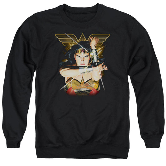 Justice League Deflection Mens Crewneck Sweatshirt Black Officially Licensed
