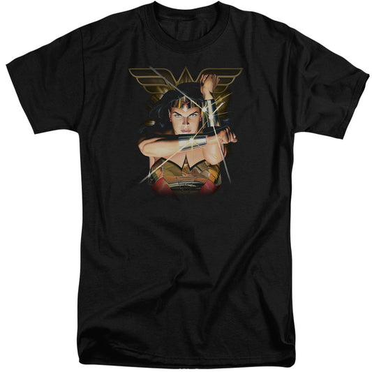 Justice League Deflection Mens Tall T Shirt Black Officially Licensed