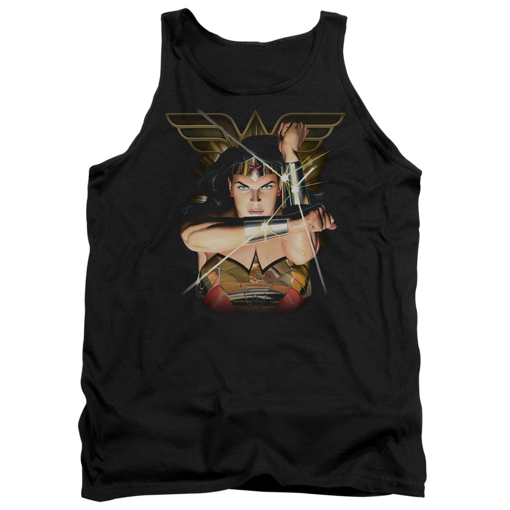 Justice League Deflection Mens Tank Top Shirt Black Officially Licensed