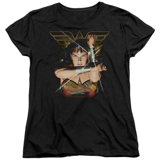 Justice League Deflection Womens T Shirt Black Officially Licensed