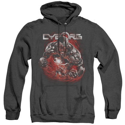 Justice League Of America Engaged Mens Heather Hoodie Black Officially Licensed
