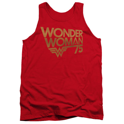 Wonder Woman Wonder Woman 75Th Anniversary Gold Logo Mens Tank Top Shirt Red Officially Licensed