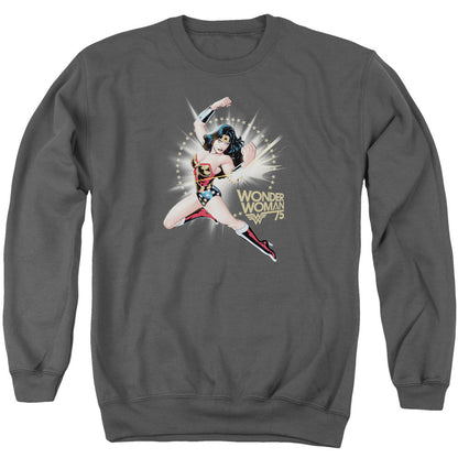 Wonder Woman Ww75 The Bracelets Of Submission Mens Crewneck Sweatshirt Charcoal Officially Licensed