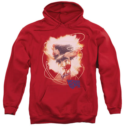 Wonder Woman 75Th Burst Mens Hoodie Red Officially Licensed