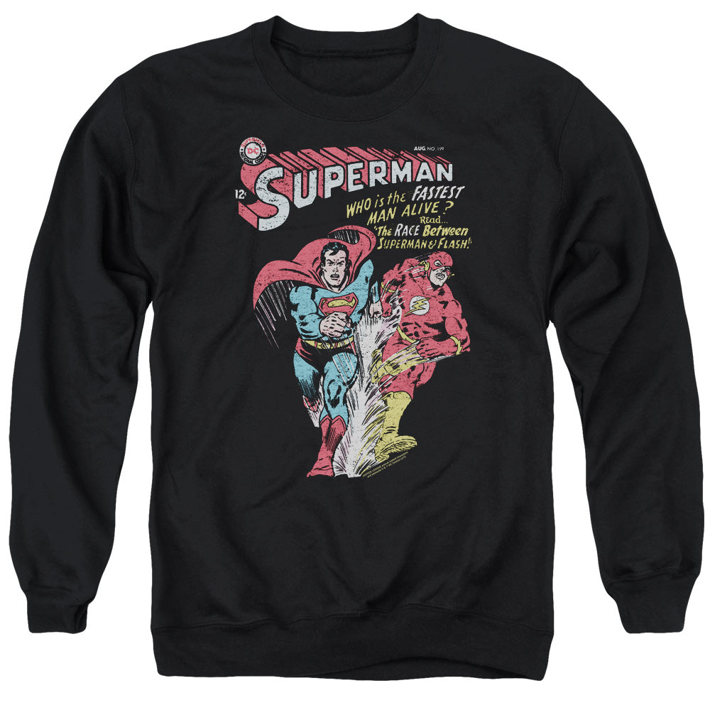 Justice League Fastest Mens Crewneck Sweatshirt Black Officially Licensed
