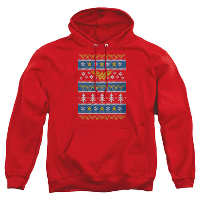Dc Wonder Woman Wonder Woman Christmas Sweater 
 
 Mens Hoodie Red Officially Licensed