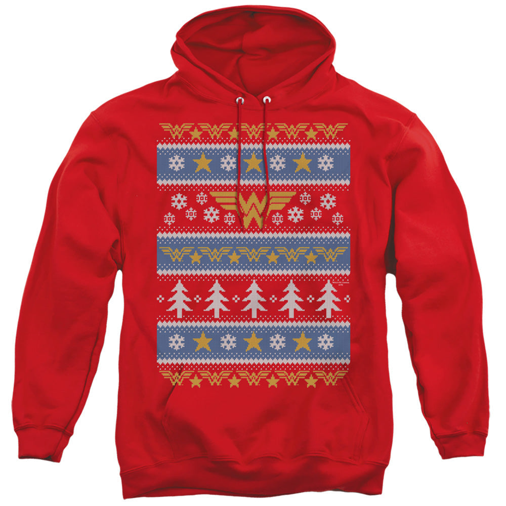 Dc Wonder Woman Wonder Woman Christmas Sweater 
 
 Mens Hoodie Red Officially Licensed