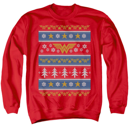 Dc Wonder Woman Wonder Woman Christmas Sweater Mens Crewneck Sweatshirt Red Officially Licensed