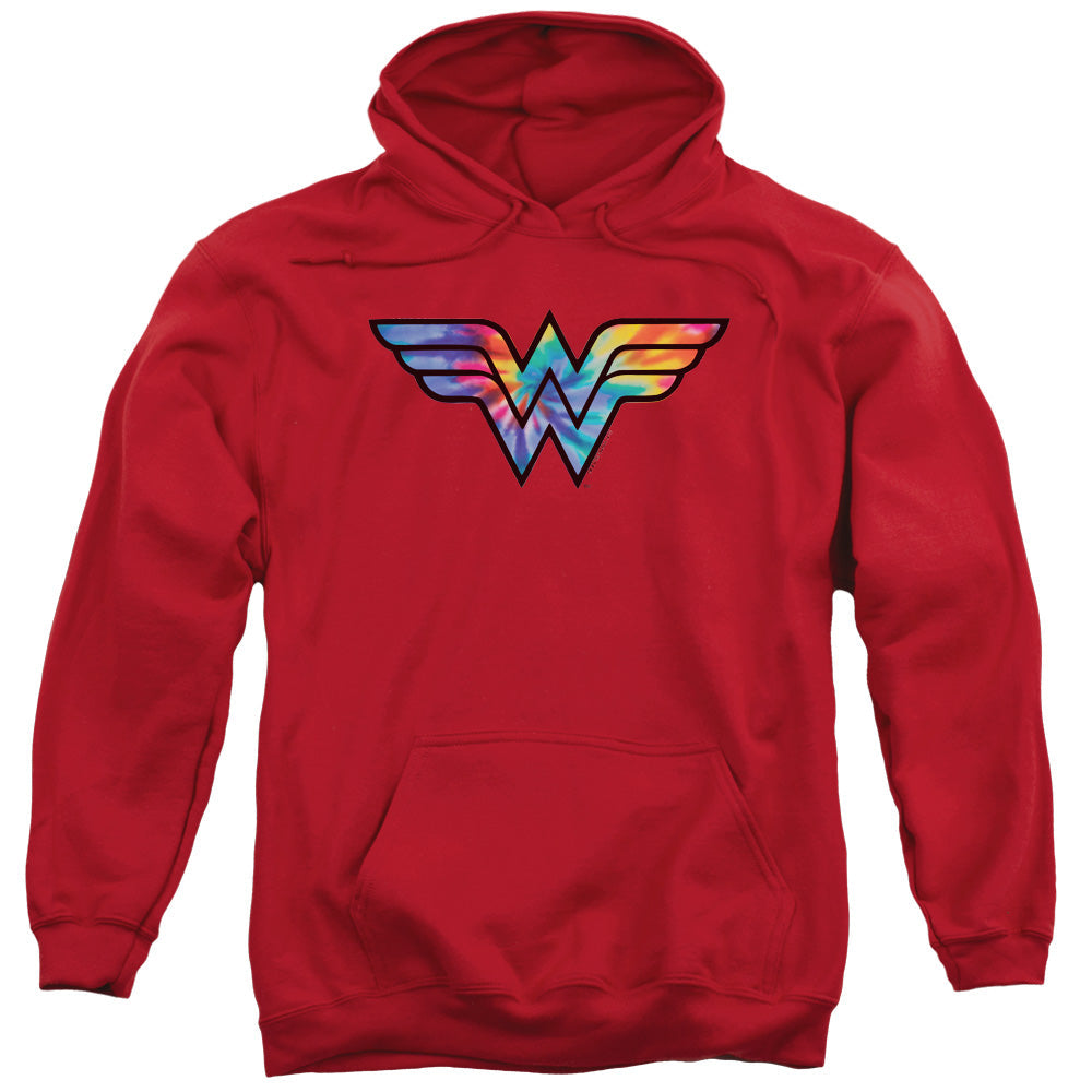 Wonder Woman Wonder Woman Tie Dye Logo Mens Hoodie Red Officially Licensed