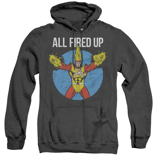 Justice League Firestorms Party Heather Mens Hoodie Black Officially Licensed