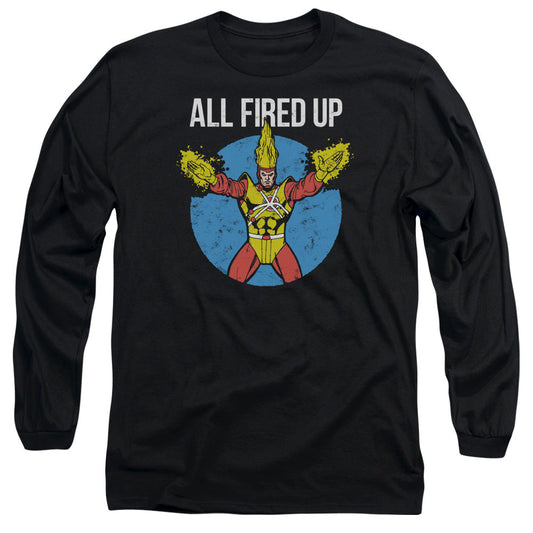 Justice League Firestorms Party Mens Long Sleeve Shirt Black Officially Licensed