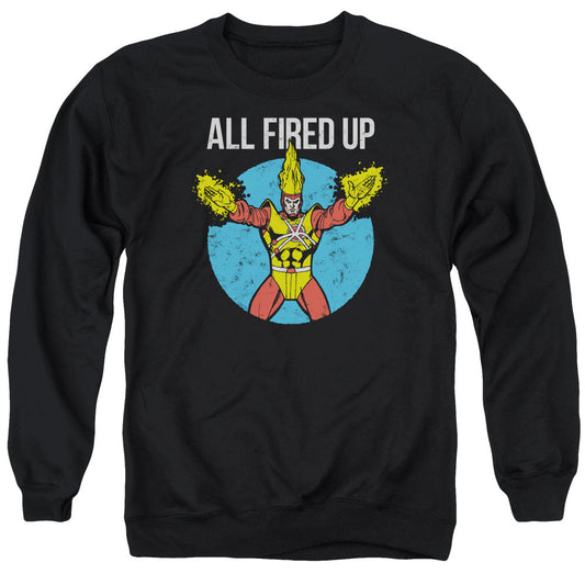 Justice League Firestorms Party Mens Crewneck Sweatshirt Black Officially Licensed