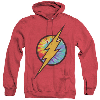 Dc Flash Tie Dye Flash Logo Mens Heather Hoodie Red Officially Licensed