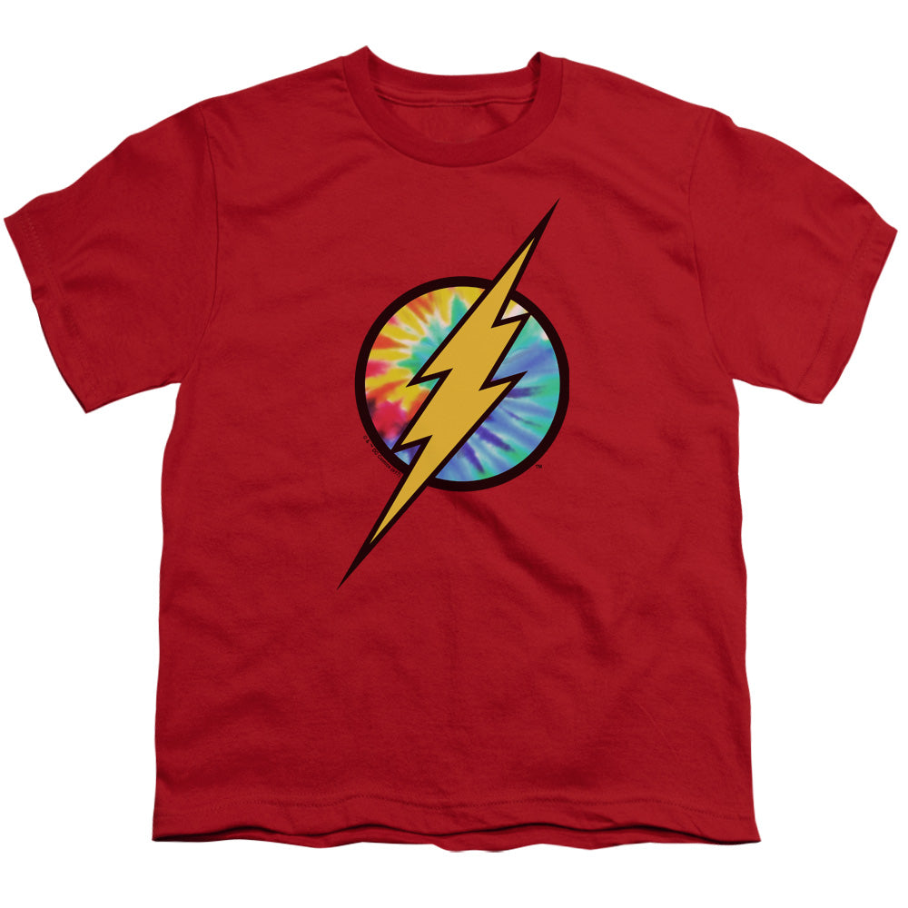 Dc Flash Tie Dye Flash Logo Kids Youth T Shirt Red Officially Licensed