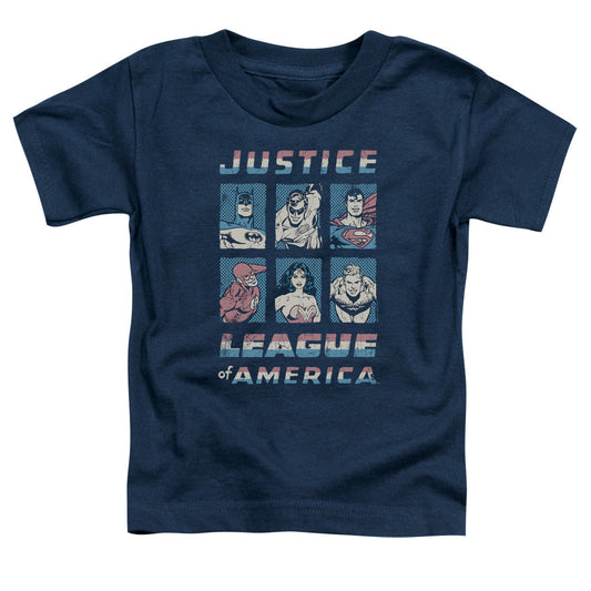 Justice League American League Toddler Kids Youth T Shirt Navy Blue Blue Officially Licensed