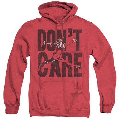 Justice League Of America Donâ€™T Care Mens Heather Hoodie Red Officially Licensed