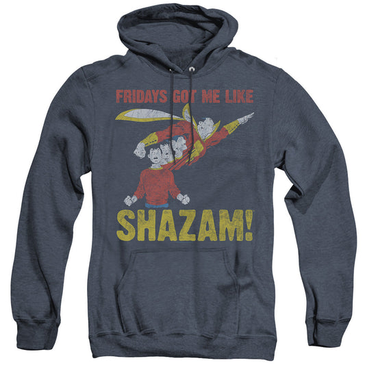 Justice League Fridays Got Me Like Heather Mens Hoodie Navy Blue Blue Officially Licensed