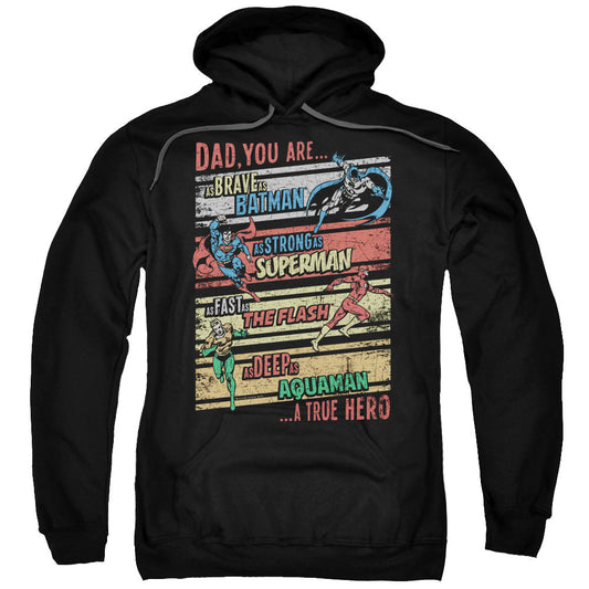 Justice League a True Hero Mens Hoodie Black Officially Licensed