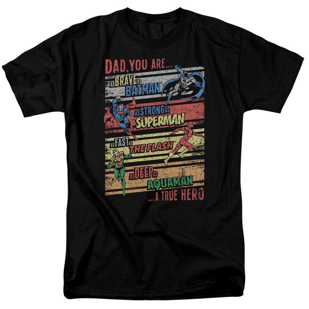 Justice League Of America A True Hero Mens T Shirt Black Officially Licensed