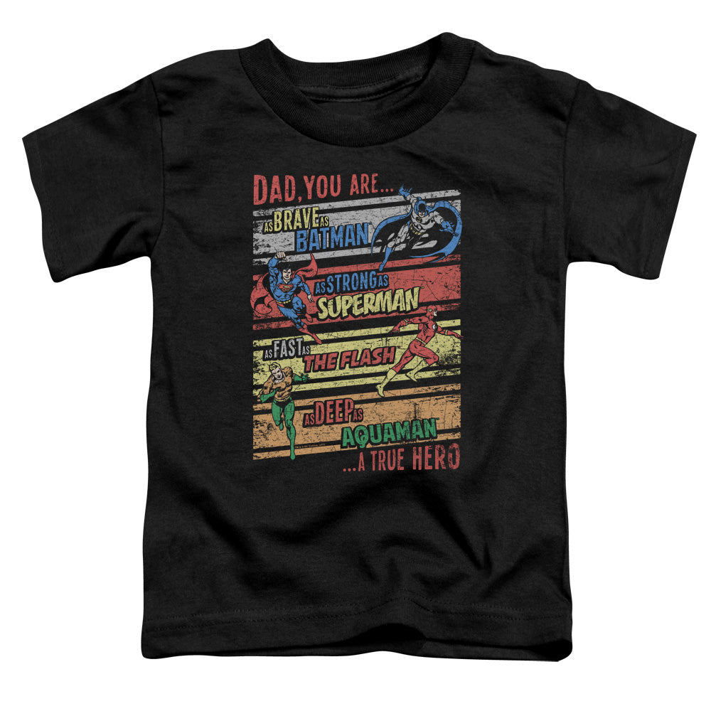 Justice League a True Hero Toddler Kids Youth T Shirt Black Officially Licensed