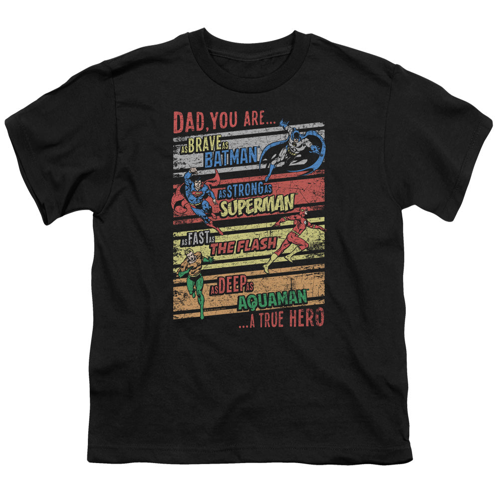 Justice League a True Hero Kids Youth T Shirt Black Officially Licensed