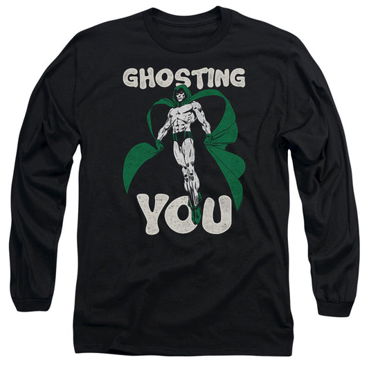 Justice League Ghosting Mens Long Sleeve Shirt Black Officially Licensed