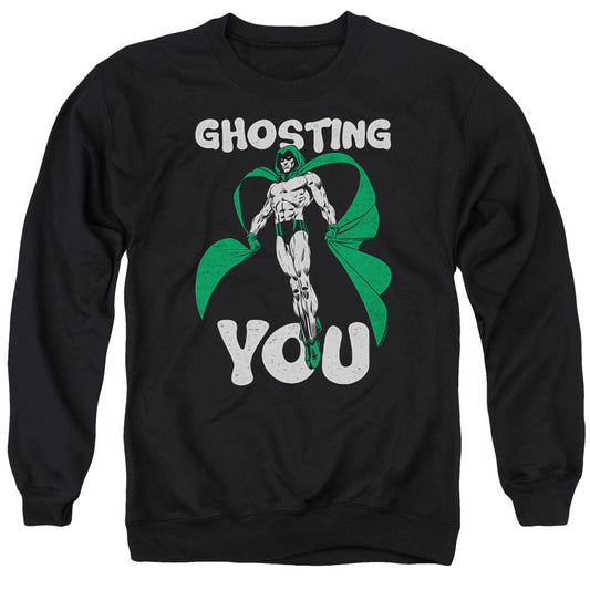 Justice League Ghosting Mens Crewneck Sweatshirt Black Officially Licensed