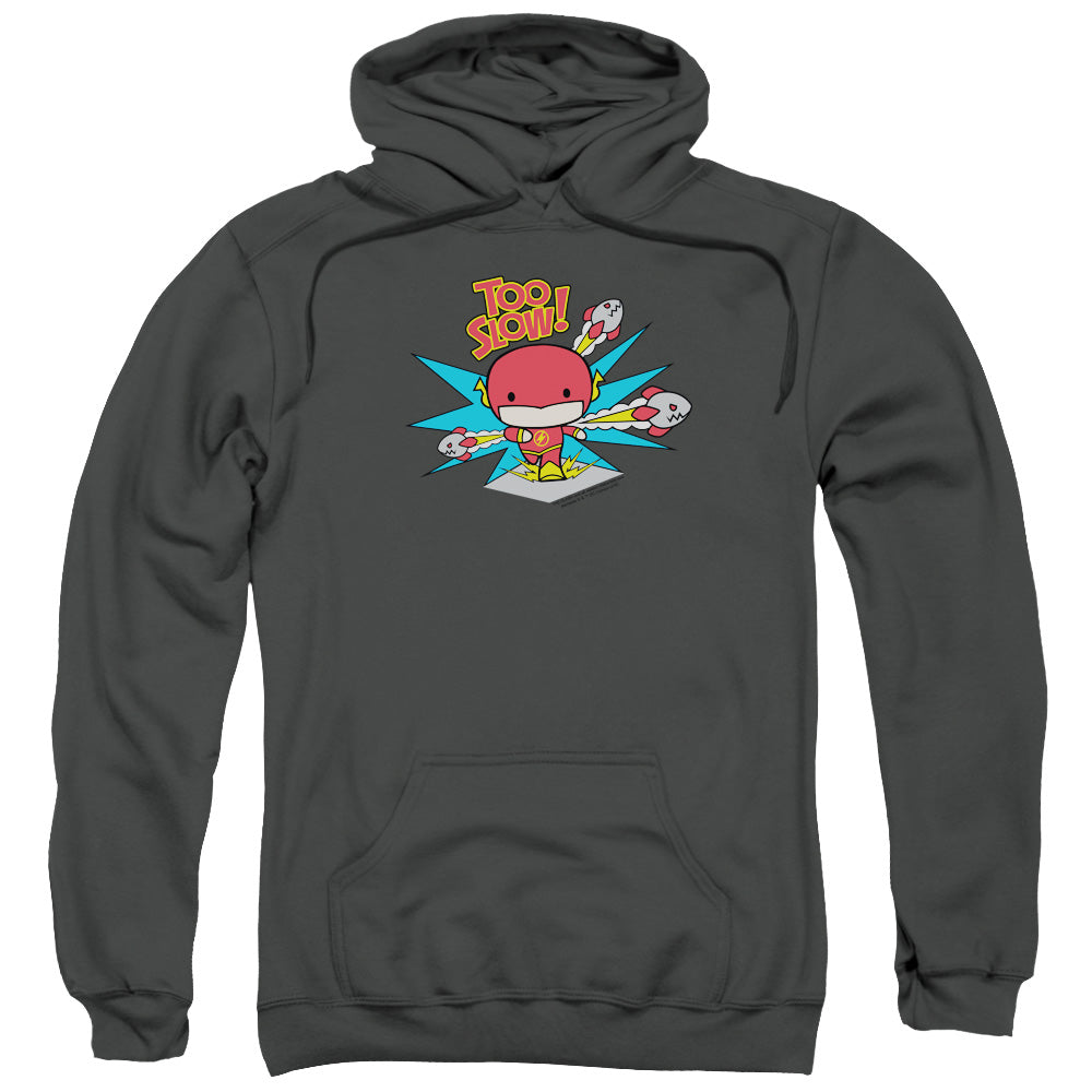 Dc Flash Too Slow Mens Hoodie Charcoal Officially Licensed