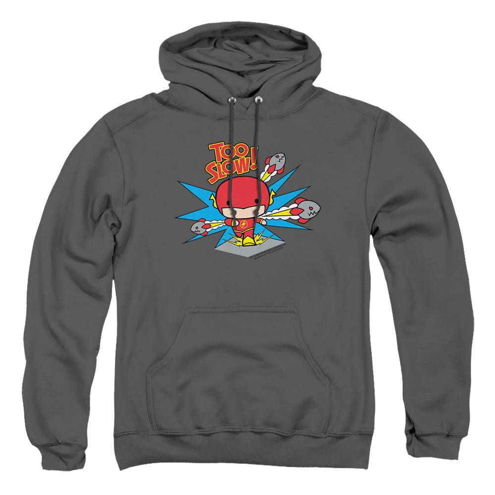Dc Flash Too Slow Mens Hoodie Charcoal Officially Licensed