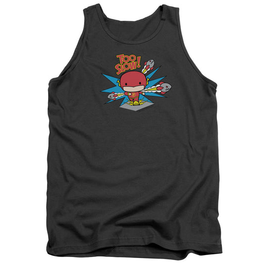 Dc Flash Too Slow Mens Tank Top Shirt Charcoal Officially Licensed
