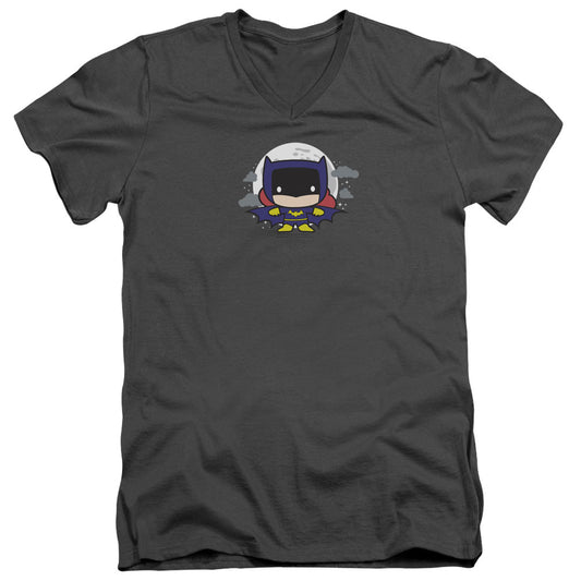 Justice League Batgirl Chibi Mens Slim Fit V-Neck T Shirt Charcoal Officially Licensed
