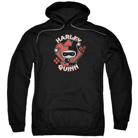 Justice League Harley Chibi Mens Hoodie Black Officially Licensed