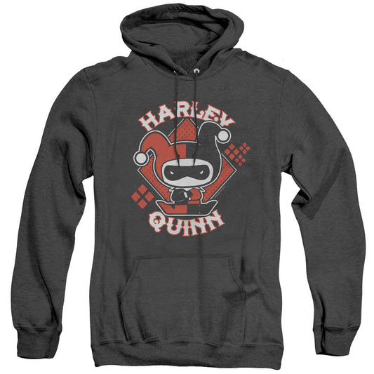 Justice League Harley Chibi Heather Mens Hoodie Black Officially Licensed
