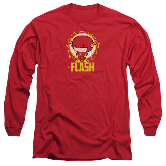 Dc Flash Flash Chibi Mens Long Sleeve Shirt Red Officially Licensed Officially Licensed