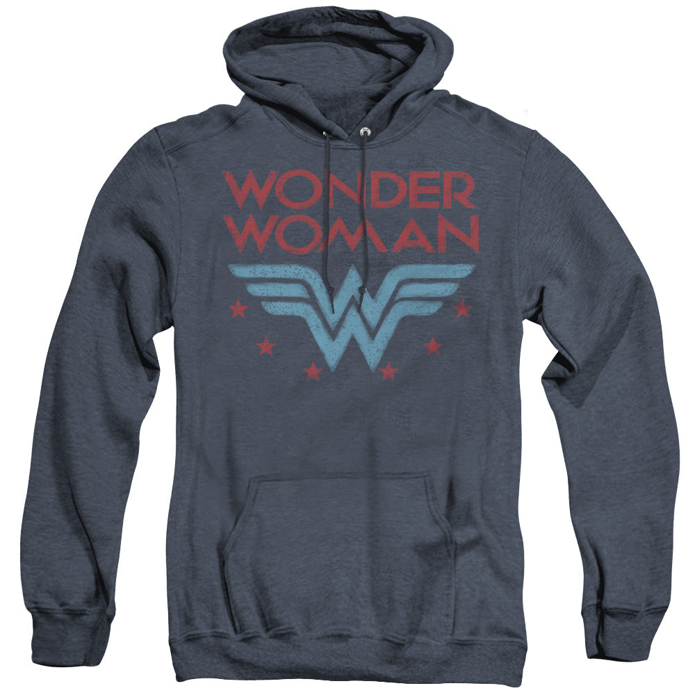 Dc Wonder Woman Wonder Stars Mens Heather Hoodie Navy Officially Licensed