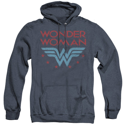 Dc Wonder Woman Wonder Stars Mens Heather Hoodie Navy Officially Licensed