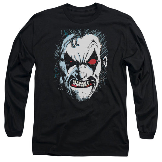 Justice League in Lo Face Mens Long Sleeve Shirt Black Officially Licensed