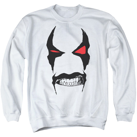 Justice League Lobo Face Mens Crewneck Sweatshirt White Officially Licensed