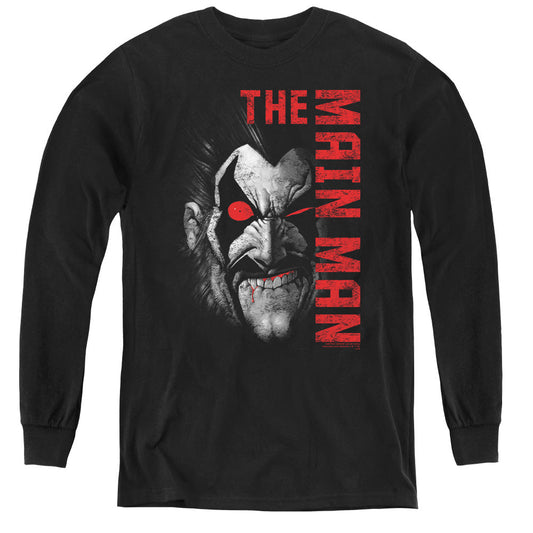 Justice League Main Man Long Sleeve Kids Youth T Shirt Black Officially Licensed