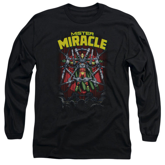 Justice League Mister Miracle Mens Long Sleeve Shirt Black Officially Licensed