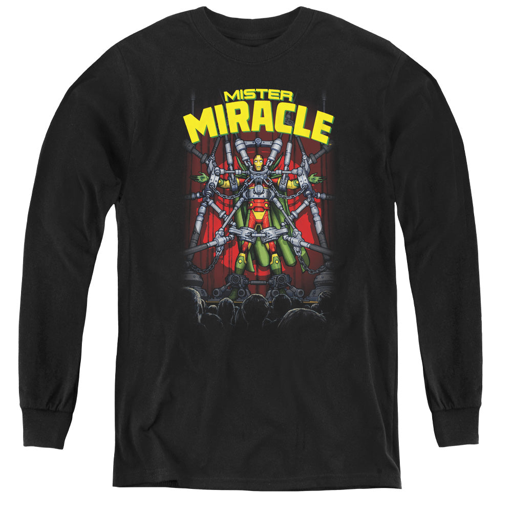 Justice League Mister Miracle Long Sleeve Kids Youth T Shirt Black Officially Licensed