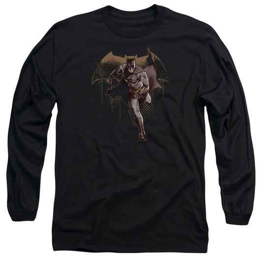 Justice League Movie Caped Crusader Mens Long Sleeve Shirt Black Officially Licensed Officially Licensed