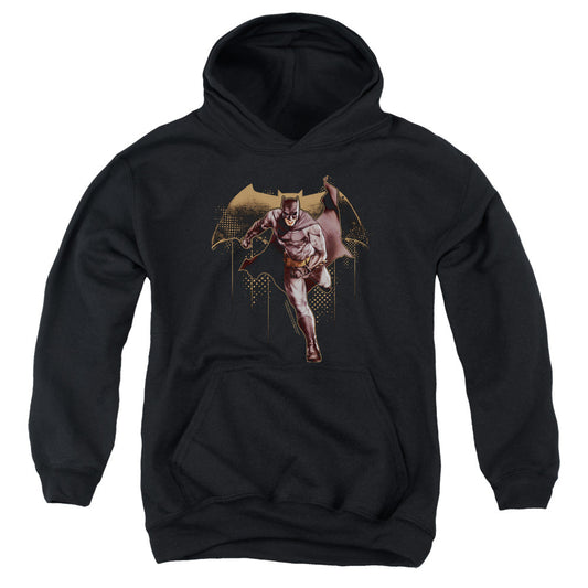 Justice League Movie Caped Crusader Kids Youth Hoodie Black Officially Licensed