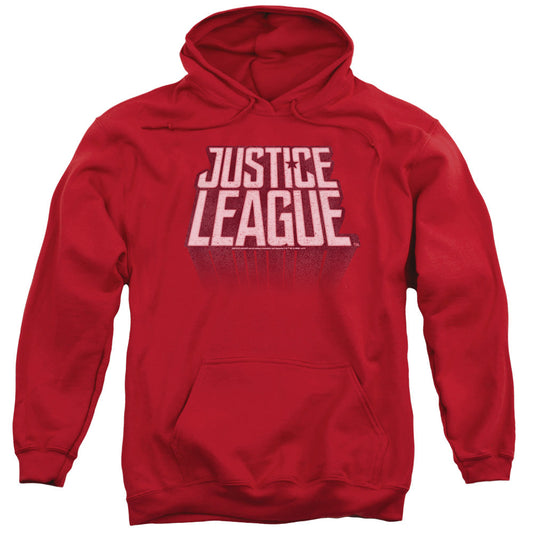 Justice League Movie League Distressed Mens Hoodie Red Officially Licensed