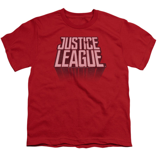 Justice League Movie League Distressed Kids Youth T Shirt Red Officially Licensed