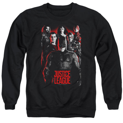 Justice League Movie The League Mens Crewneck Sweatshirt Black Officially Licensed