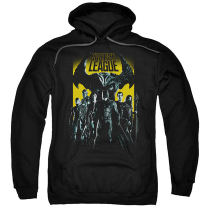 Justice League Movie Stand Up To Evil Mens Hoodie Black Officially Licensed