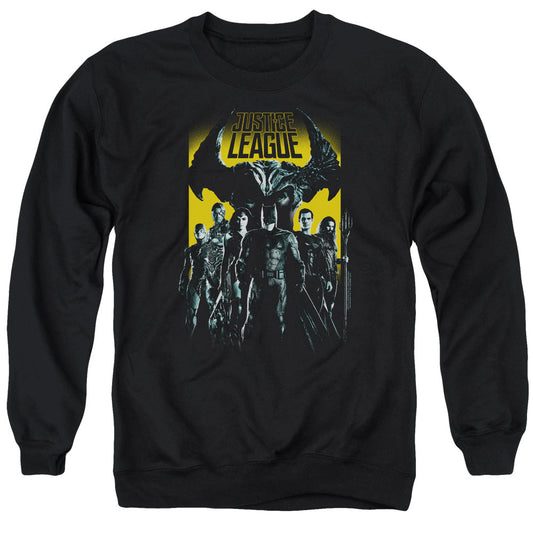 Justice League Movie Stand Up To Evil Mens Crewneck Sweatshirt Black Officially Licensed