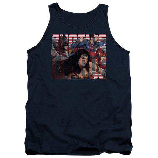 Justice League Movie Rally Mens Tank Top Shirt Navy Officially Licensed
