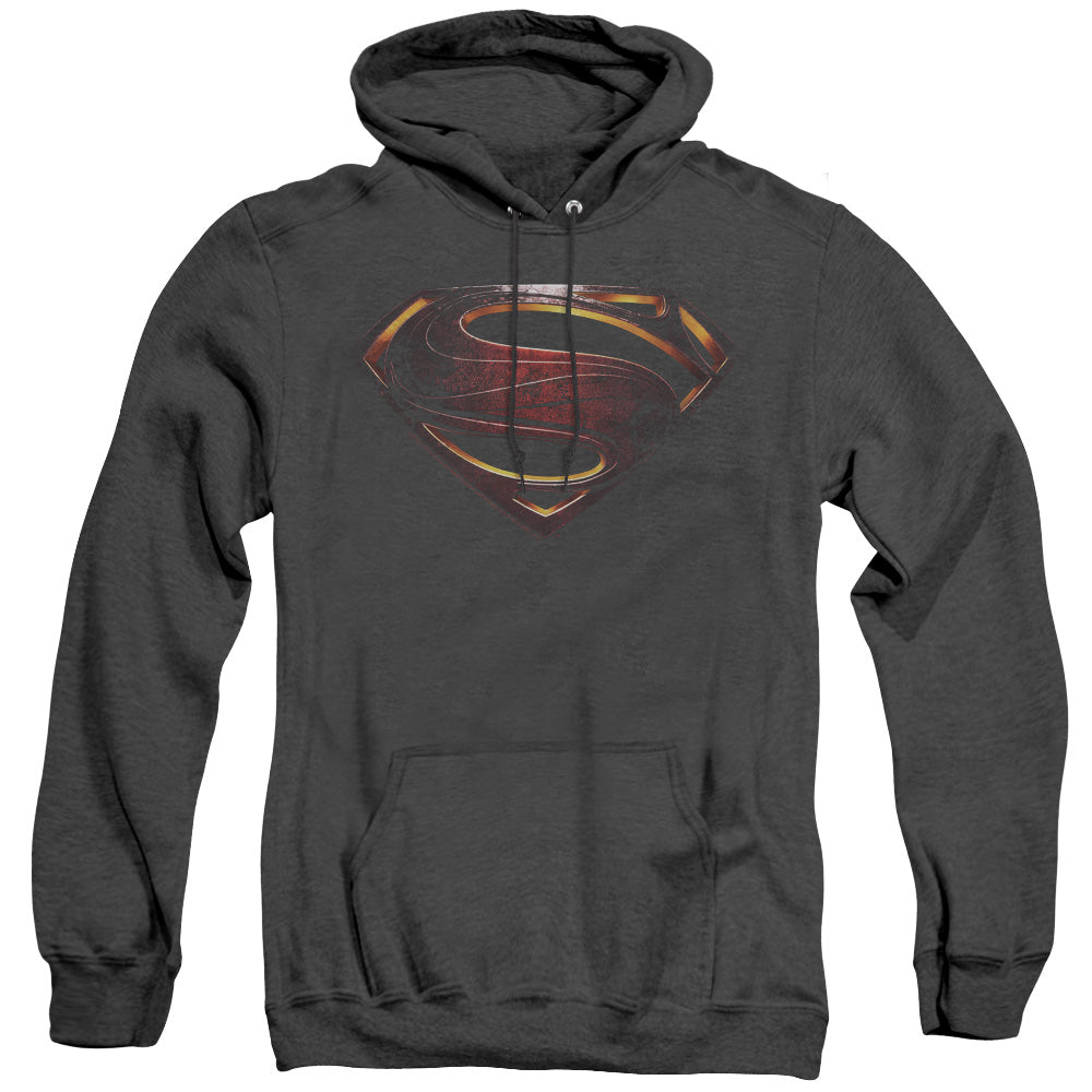 Justice League Movie Superman Logo Mens Heather Hoodie Black Officially Licensed